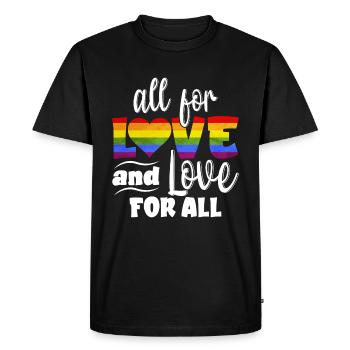 All For Love Love For All LGBT Pride Month - Men's Premium Organic T-Shirt - black - Front - Nico (187cm)