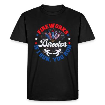 Directeur de feux d’artifice Funny Party Independence Day - T-shirt Premium bio Homme - noir - Devant - Nico (187cm)
