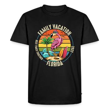 Vacances en famille Meilleurs moments ensemble Flamingo - T-shirt Premium bio Homme - noir - Devant - Nico (187cm)