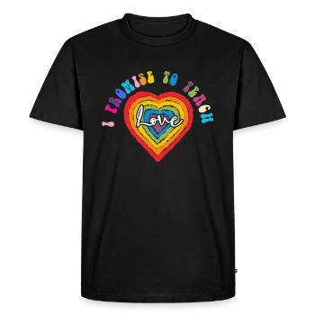 I Promise To Teach Love LGBT - Men's Premium Organic T-Shirt - black - Front - Nico (187cm)