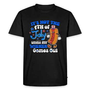 It's Not The 4th of July Until My Wiener Comes Out - Men's Premium Organic T-Shirt - black - Front - Nico (187cm)