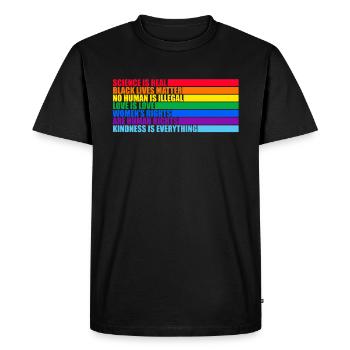 LGBTQ Science Is Real Black Lives Matter - Men's Premium Organic T-Shirt - black - Front - Nico (187cm)