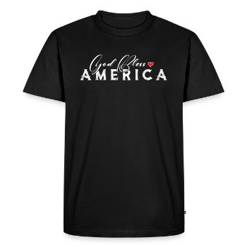 Que Dieu bénisse l’Amérique patriotique - T-shirt Premium bio Homme - noir - Devant - Nico (187cm)