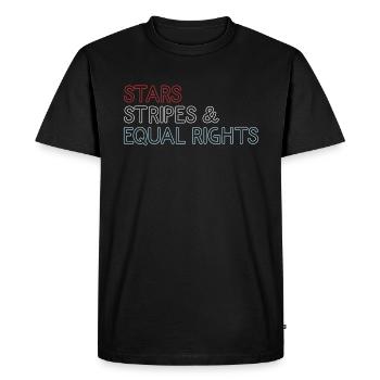 Star Stripes and Equal Rights - Men's Premium Organic T-Shirt - black - Front - Nico (187cm)