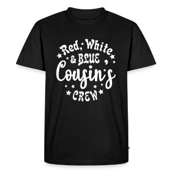Équipage red white blue cousins - T-shirt Premium bio Homme - noir - Devant - Nico (187cm)