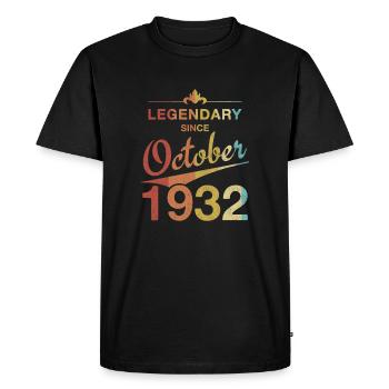 90e anniversaire Légendaire Octobre 1932 Volume 32 - T-shirt Premium bio Homme - noir - Devant - Nico (187cm)