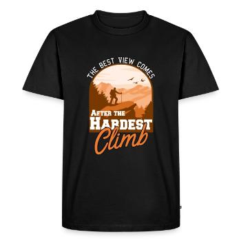 The Best View Comes After The Hardest Climb - Men's Premium Organic T-Shirt - black - Front - Nico (187cm)