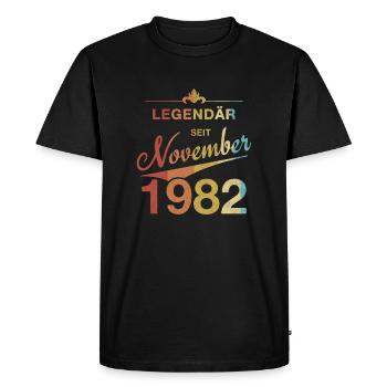 40ème anniversaire Légendaire Novembre 1982 Millésime 82 - T-shirt Premium bio Homme - noir - Devant - Nico (187cm)