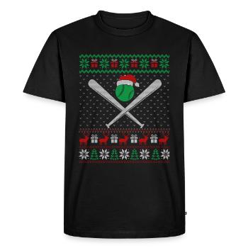 Baseball Christmas - Men's Premium Organic T-Shirt - black - Front - Nico (187cm)