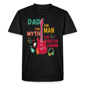 Papa La légende de la guitare - T-shirt Premium bio Homme - noir - Devant - Nico (187cm)