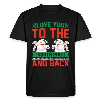 Je t’aime au pôle Nord et retour drôle - T-shirt Premium bio Homme - noir - Devant - Nico (187cm)