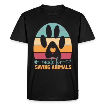 Made For Saving Animals Vet Tech Women And Men - Men's Premium Organic T-Shirt - black - Front - Nico (187cm)