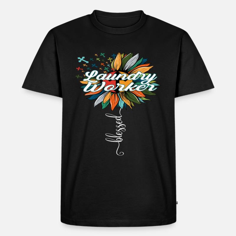 Blessed Laundry Worker - Männer Premium Bio T-Shirt - Schwarz