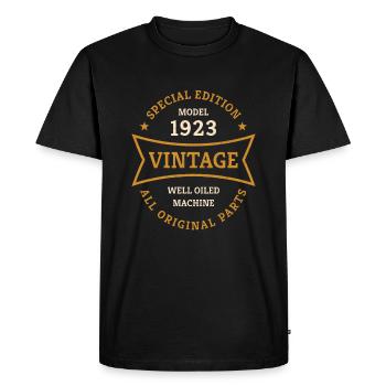 Vintage 100ème anniversaire né en 1923 Idée cadeau - T-shirt Premium bio Homme - noir - Devant - Nico (187cm)