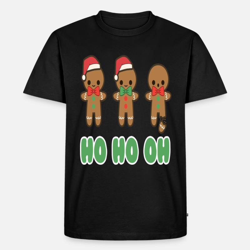 Christmas Gingerbread Man - Männer Premium Bio T-Shirt - Schwarz