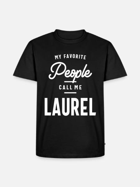 Laurel Personalized Name - Männer Premium Bio T-Shirt - Schwarz