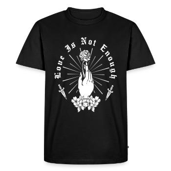 L’amour ne suffit pas main rose et poignard - T-shirt Premium bio Homme - noir - Devant - Nico (187cm)