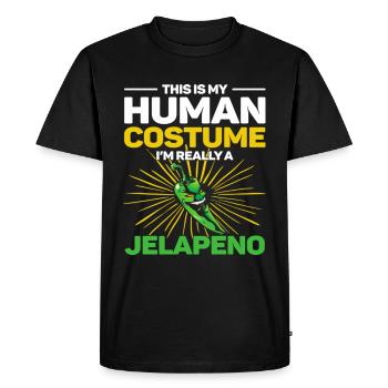 C’est mon costume humain, je suis vraiment un jalapeno - T-shirt Premium bio Homme - noir - Devant - Nico (187cm)
