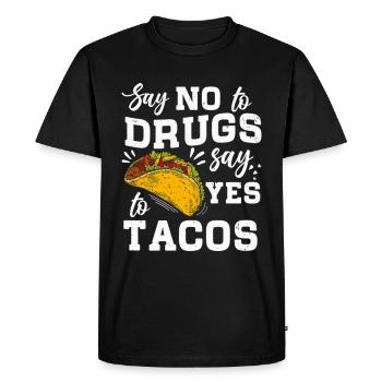 Semaine du ruban rouge Dites non Pour dire oui aux tacos - T-shirt Premium bio Homme - noir - Devant - Nico (187cm)