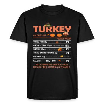 Drôle de dinde de Thanksgiving - T-shirt Premium bio Homme - noir - Devant - Nico (187cm)