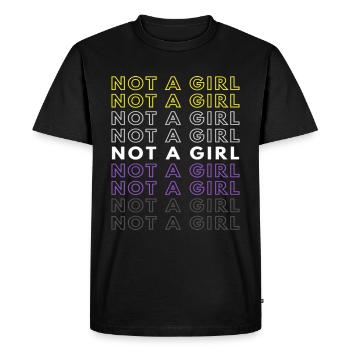 Not A Girl Nonbinary Pride Gift Christmas Present - Men's Premium Organic T-Shirt - black - Front - Nico (187cm)