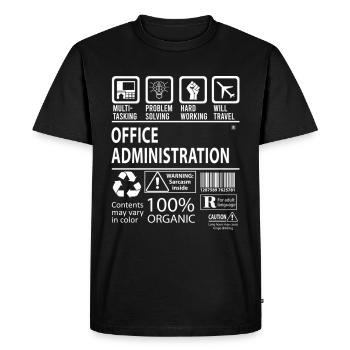 Office Administration Multitasking - Men's Premium Organic T-Shirt - black - Front - Nico (187cm)