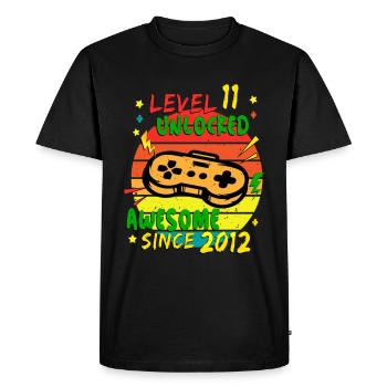 Jeu vidéo Niveau 11 débloqué génial depuis 2012 - T-shirt Premium bio Homme - noir - Devant - Nico (187cm)
