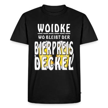 Beer Woidke Où se trouve le couvercle du prix de la bière - T-shirt Premium bio Homme - noir - Devant - Nico (187cm)