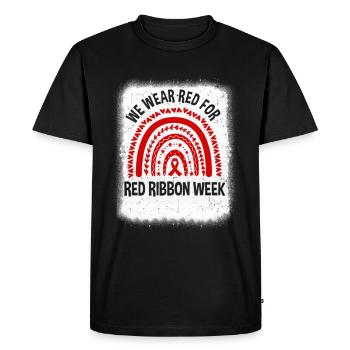 Semaine du ruban rouge Nous portons la sensibilisation à la Semaine du ruban rouge - T-shirt Premium bio Homme - noir - Devant - Nico (187cm)