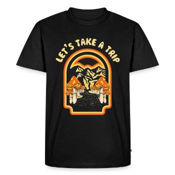 Faisons un voyage Champignons Goblincore Vintage - T-shirt Premium bio Homme - noir - Devant - Nico (187cm)