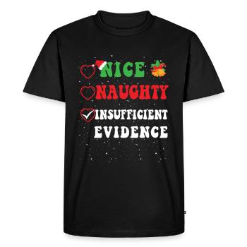 Nice Naughty Insufficient Evidence Christmas Santa - Men's Premium Organic T-Shirt - black - Front - Nico (187cm)