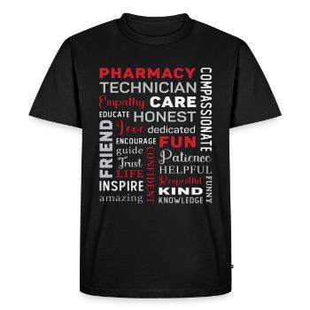 Pharmacy Technician Tech Medicine Pharmacist Quota - Men's Premium Organic T-Shirt - black - Front - Nico (187cm)