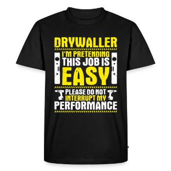 Drywaller Drywall Finisher Drywall Installer - Men's Premium Organic T-Shirt - black - Front - Nico (187cm)