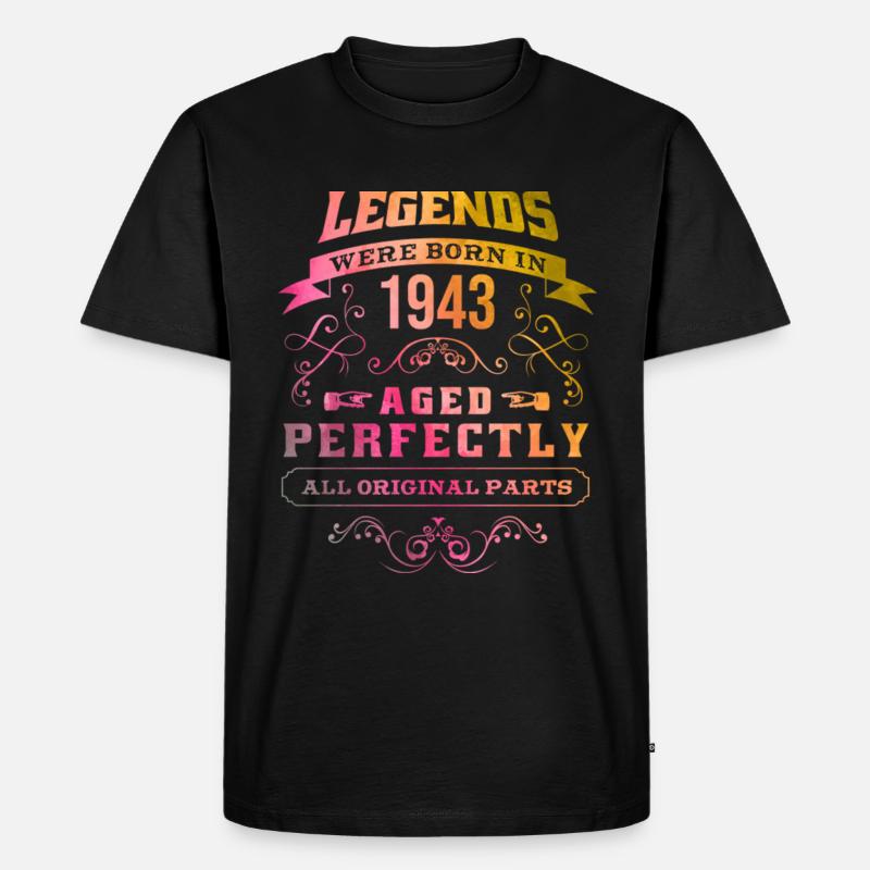 1943 Birthday - Männer Premium Bio T-Shirt - Schwarz