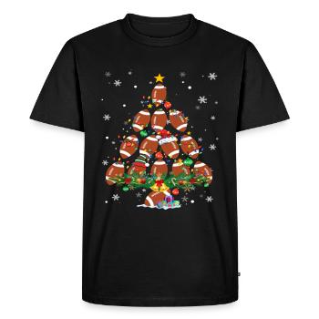 Football Arbre de Noël Santa Pickleball Lumières - T-shirt Premium bio Homme - noir - Devant - Nico (187cm)
