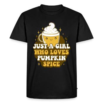Girl Who Loves Pumpkin Spice Funny Pumpkin - Men's Premium Organic T-Shirt - black - Front - Nico (187cm)