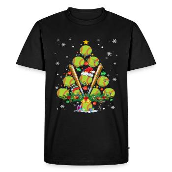 Softball Christmas Tree Santa Pickleball Lights - T-shirt Premium bio Homme - noir - Devant - Nico (187cm)