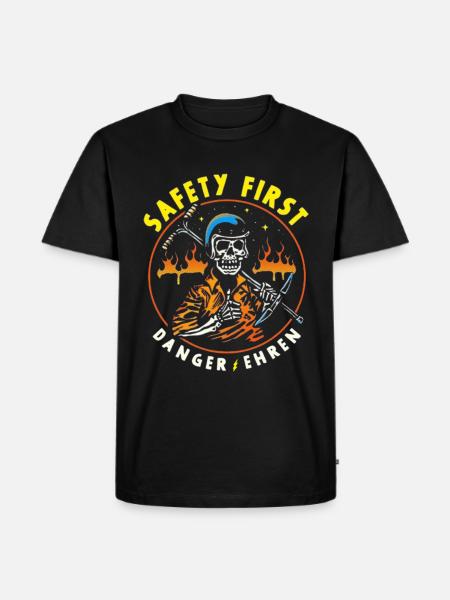 Honouring Safety First Danger - Men's Premium Organic T-Shirt - black