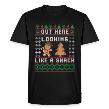 Out Here Looking Like A Snack Christmas Cookie - Men's Premium Organic T-Shirt - black - Front - Nico (187cm)