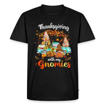 Thanksgiving With My Gnomies Friends Happy Fall - Men's Premium Organic T-Shirt - black - Front - Nico (187cm)