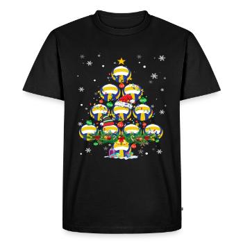 Volleyball Arbre de Noël Santa Pickleball Lumières - T-shirt Premium bio Homme - noir - Devant - Nico (187cm)