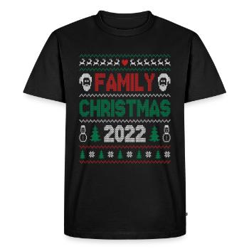 Famille Noël 2022 Escouade de Noël Père Noël Elfe - T-shirt Premium bio Homme - noir - Devant - Nico (187cm)