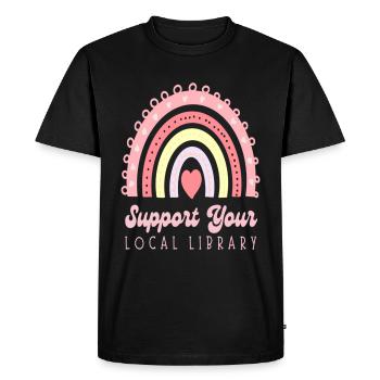 Support Your Local Library - Men's Premium Organic T-Shirt - black - Front - Nico (187cm)