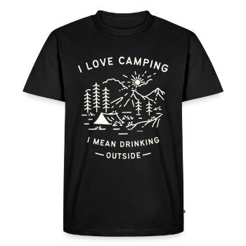 J’aime le camping, je veux dire boire dehors - T-shirt Premium bio Homme - noir - Devant - Nico (187cm)