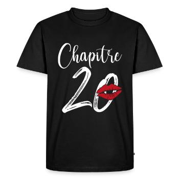 Chapitre 20 Ans Anniversaire Humour Cadeau - T-shirt Premium bio Homme - noir - Devant - Nico (187cm)