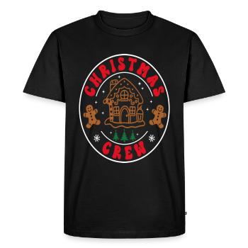 Logo de l’équipage de Noël Timbre Gingerbread Man Cool - T-shirt Premium bio Homme - noir - Devant - Nico (187cm)