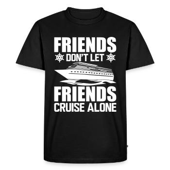 Les amis de croisière ne laissent pas leurs amis naviguer seuls - T-shirt Premium bio Homme - noir - Devant - Nico (187cm)