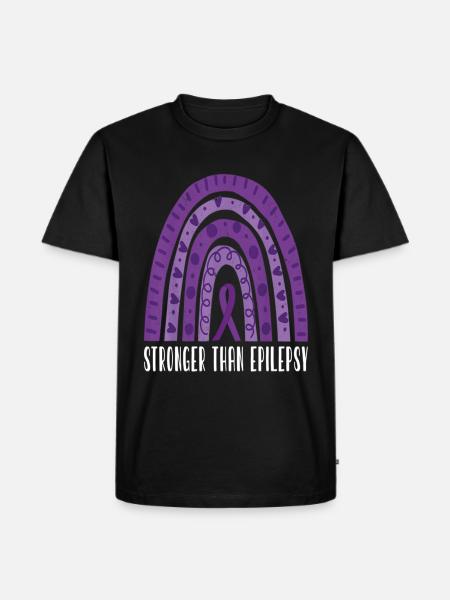 Epilepsy Awareness Ribbon - Men's Premium Organic T-Shirt - black