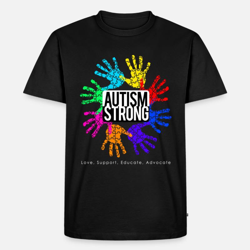 Autism Strong - Männer Premium Bio T-Shirt - Schwarz