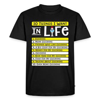 Élevage de poulets Élevage de volailles - T-shirt Premium bio Homme - noir - Devant - Nico (187cm)
